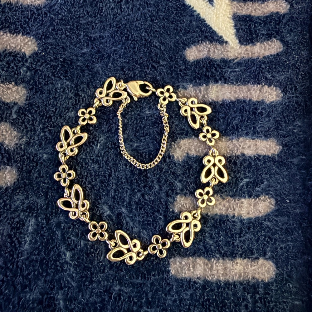 James Avery Silver Butterfly-Floral Bracelet